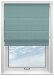 Shima Faux Silk, Azure - Roman Blind